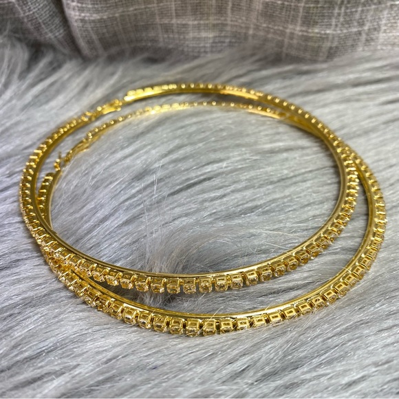 Big Hoop Crystal Earrings - Picture 7 of 13